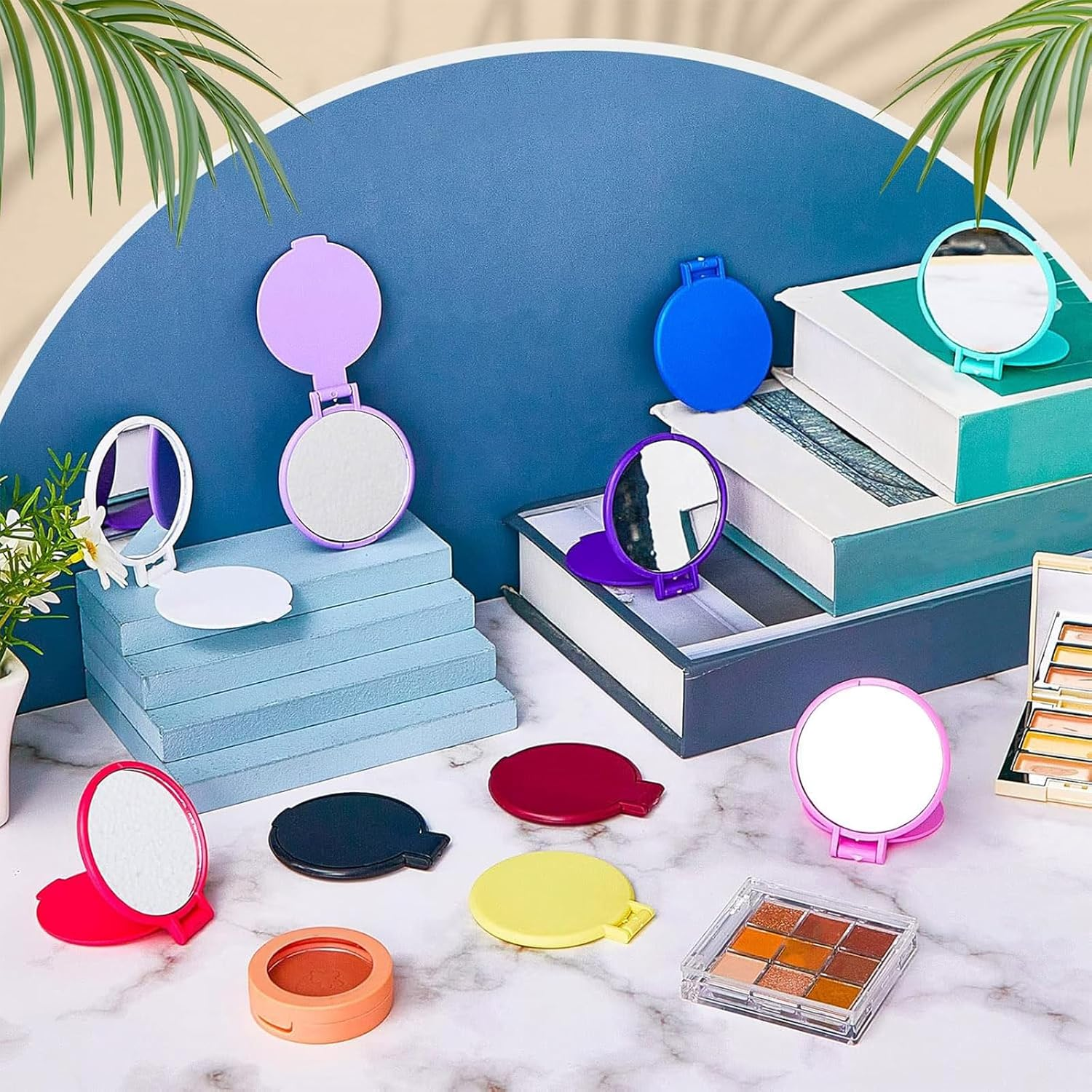 Juexica 180 Pcs Compact Mirror Bulk for Women Mini Folding Mirror Portable Pocket Makeup round Small Vintage Travel for Cosmetic Purse Bag Gifts Mom Daily Use (Classic Colors) image number 3