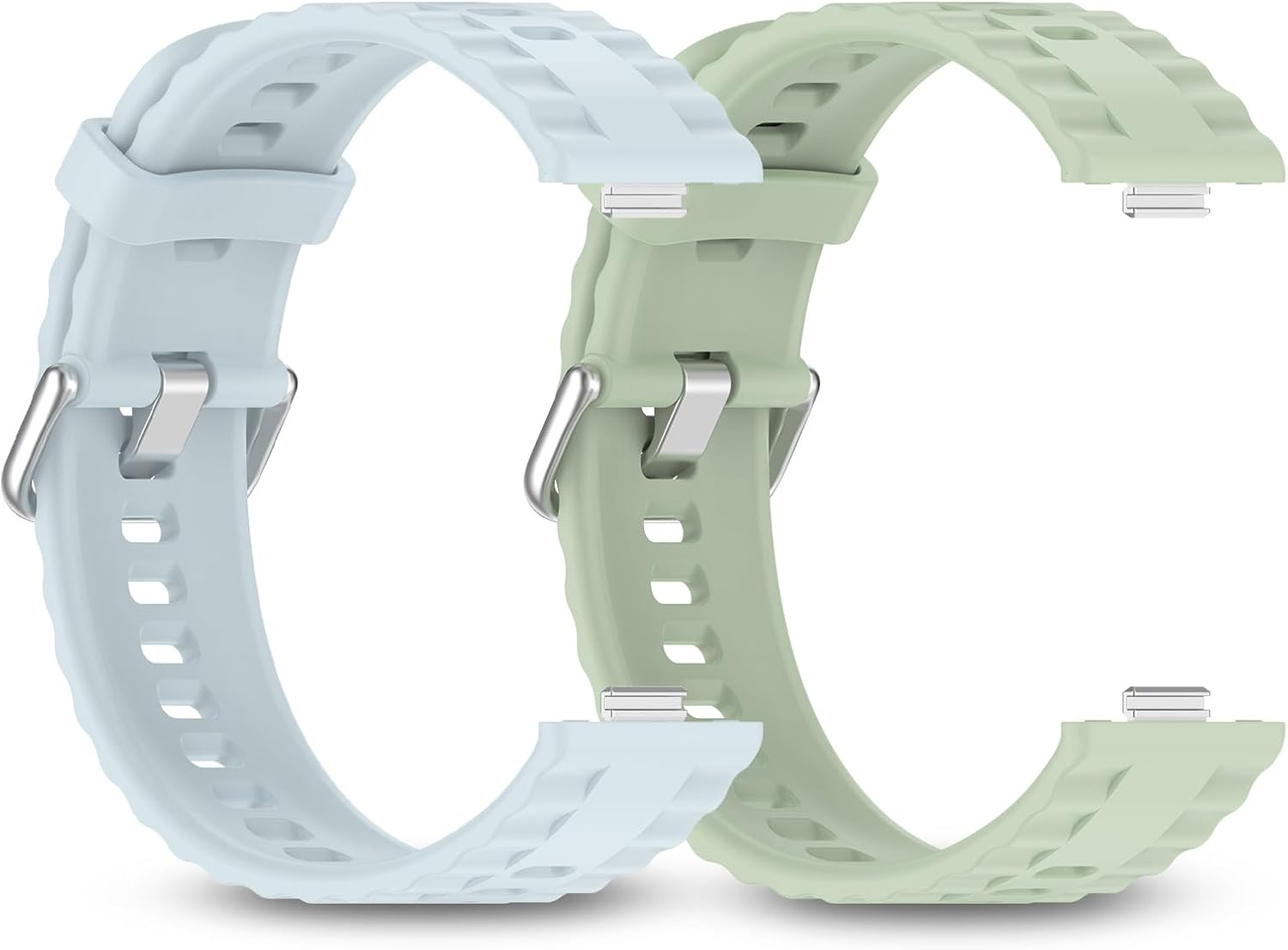 Dhwgang 2 Silicone Bands Compatible with Huawei Watch Fit 4 Pro / Fit4 / Fit3 Smartwatch Replacement Wristbands, Soft, Comfortable, Waterproof, Breathable, Sports Watch Strap Accessories - Black  Navy image number 2