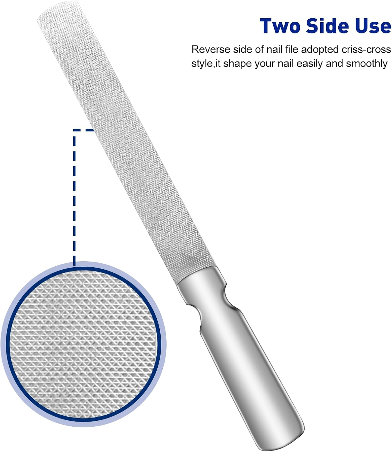 Lobodt Nail Trimmer, Stainless Steel Nail File with Non-Slip Handle and Leather Case, Easily Double-Sided for Men and Women and Files Nails, Great for Home Salon or Travel Use image number 2