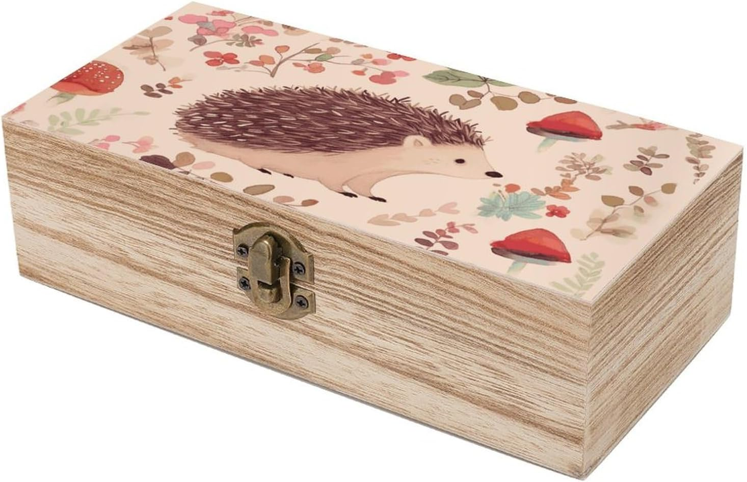 Lovely Hedgehog Wooden Box Wood Wedding Keepsake Boxes with Lids Small Decorative Boxes Lightweight Wooden Memory Storage Box for Crafts Keepsakes Jewelry Photo Letter Storage image number 4