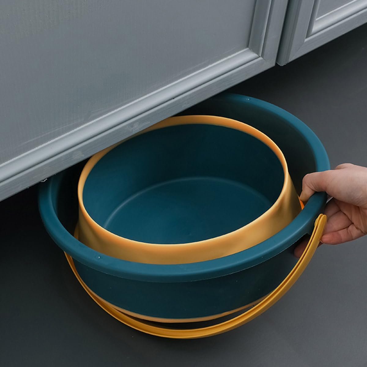 AIMALL Multifunctional Folding Bucket, Portable Telescopic Bucket for Car Washing, Fishing, and Household Use - Blue image number 6