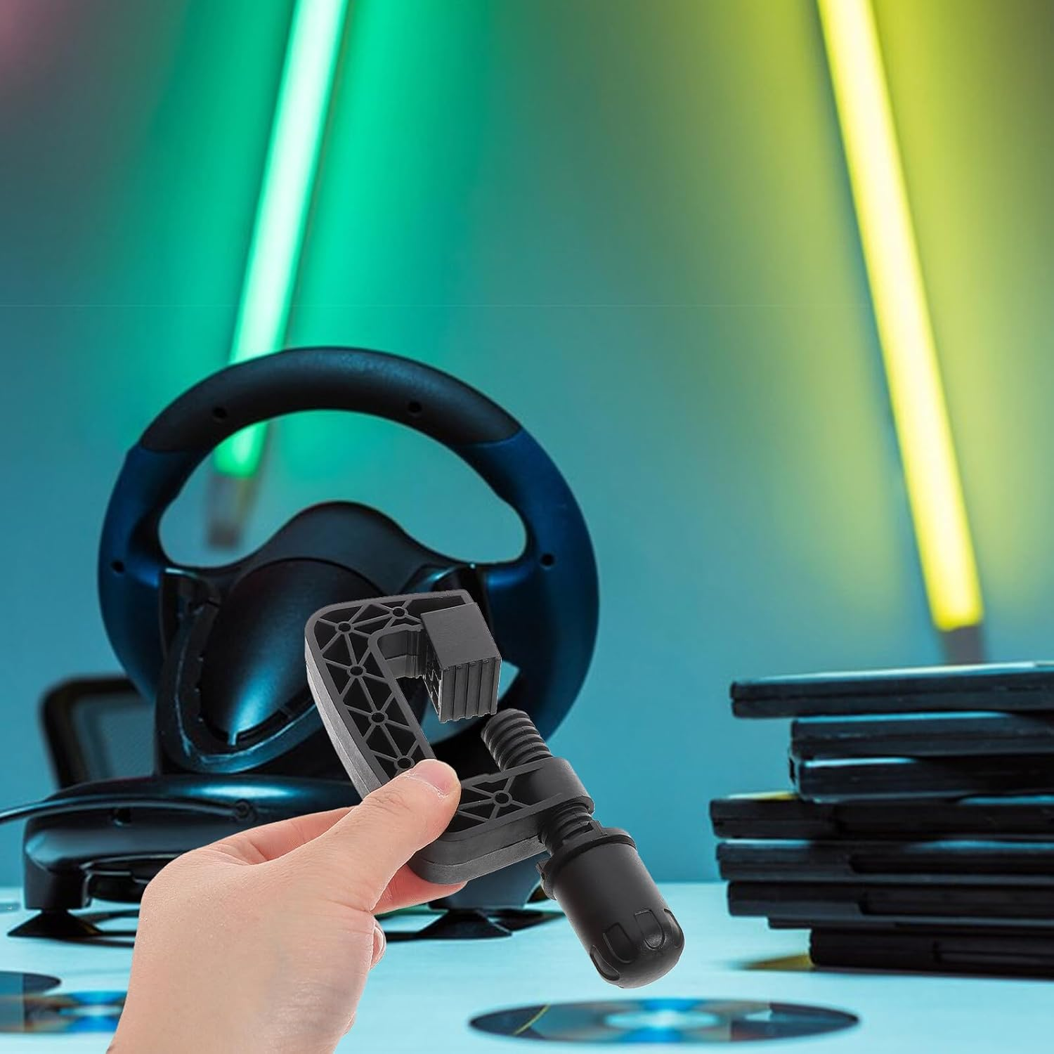 Game Steering Wheel Clamp for Original Mount Racing Car Modified Part Plastic Fixing Accessory Compatible with Gaming Racing Wheels Sturdy Replacement Clip image number 4