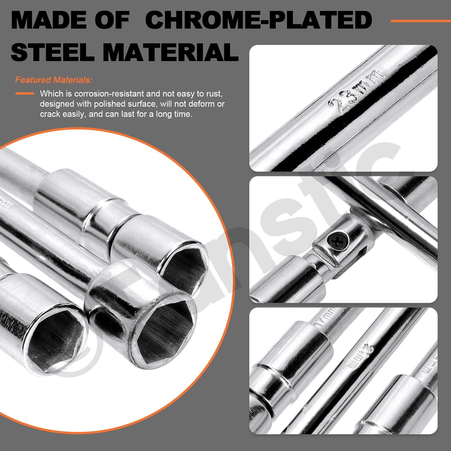 Tanstic 1Pc 14 Inch Universal Folding Lug Wrench, Heavy Duty 4 Way Cross Wrench for Cars Tire Changing image number 6