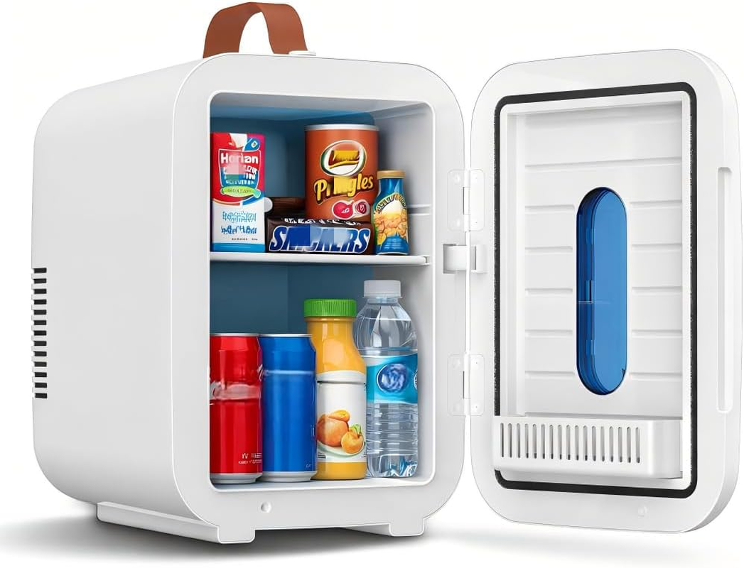 ADVWIN Mini Fridge, 10L Portable Mini Refrigerator Personal Small Fridge Cooler, 12V Compact Car Refrigerator, White image number 6