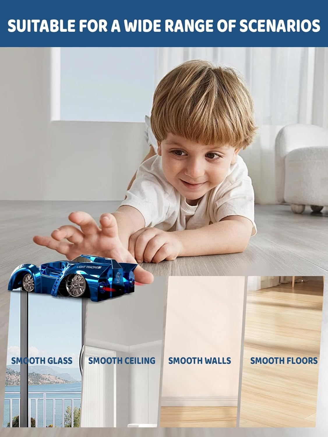 7JI Remote Control Car Wall Climbing Vehicle, 360&deg; Rotation Wall Climbing Car, Electric Zero Zero Gravity Drift RC Car with Cool Lights, Gift Kids Toys for Boys and Girls image number 1