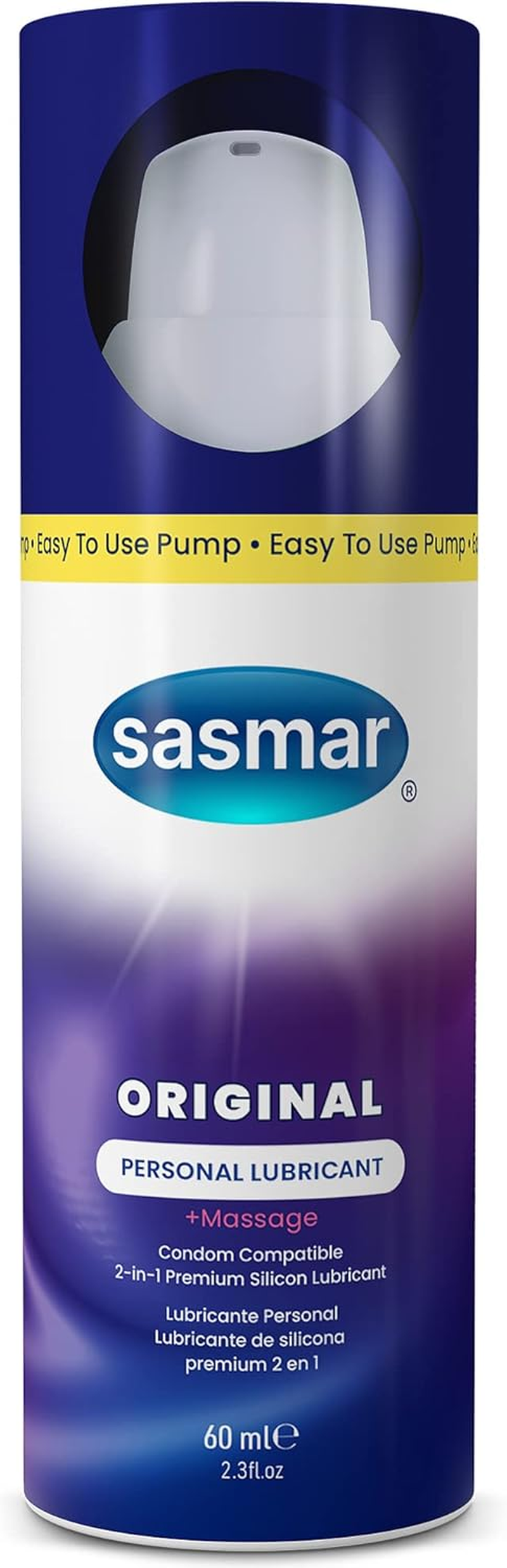 SASMAR Original Silicone Massage Gel and Personal Lubricant for Men, Women Long Lasting, Paraben Free, No Residue, Safe with Condoms & Toys 2.3 Ounce image number 1