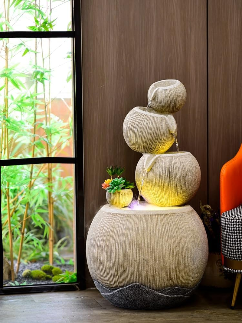 Outdoor Fountain Flowing Water Rockery Landscape Indoor and Outdoor Ornaments Creative Modern Fountain Home Decor Floor to Ceiling Circulation image number 4