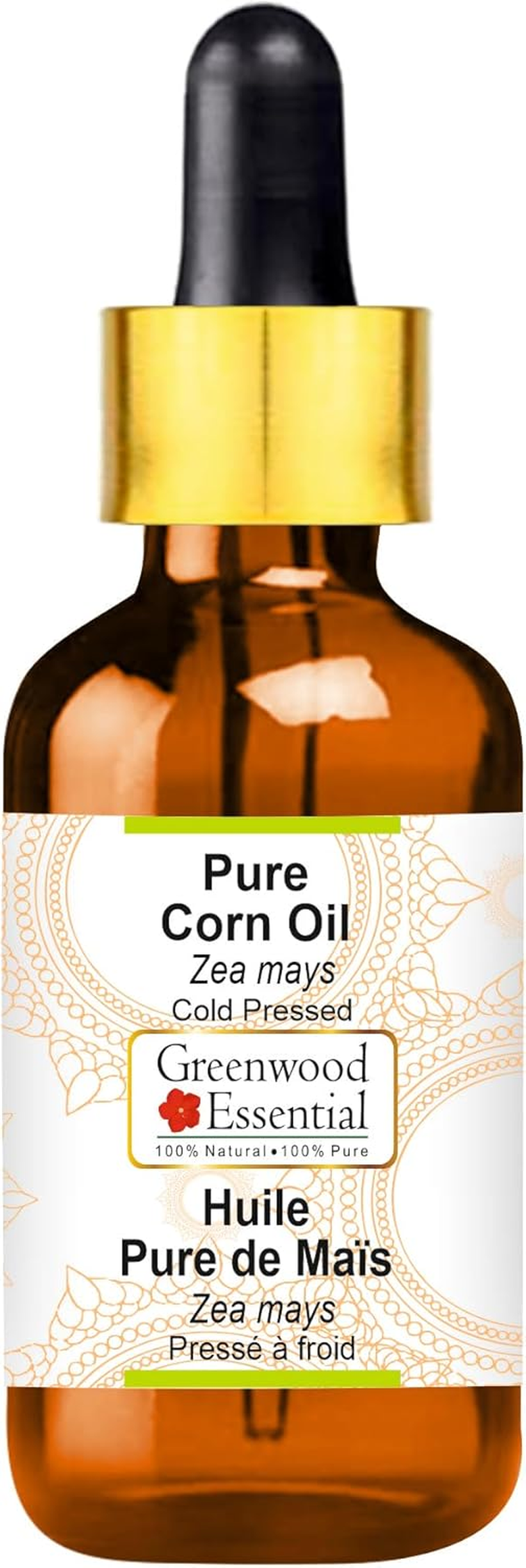 Greenwood Essential Pure Corn Oil (Zea Mays) with Glass Dropper Cold Pressed 50Ml (1.69 Oz) image number 4