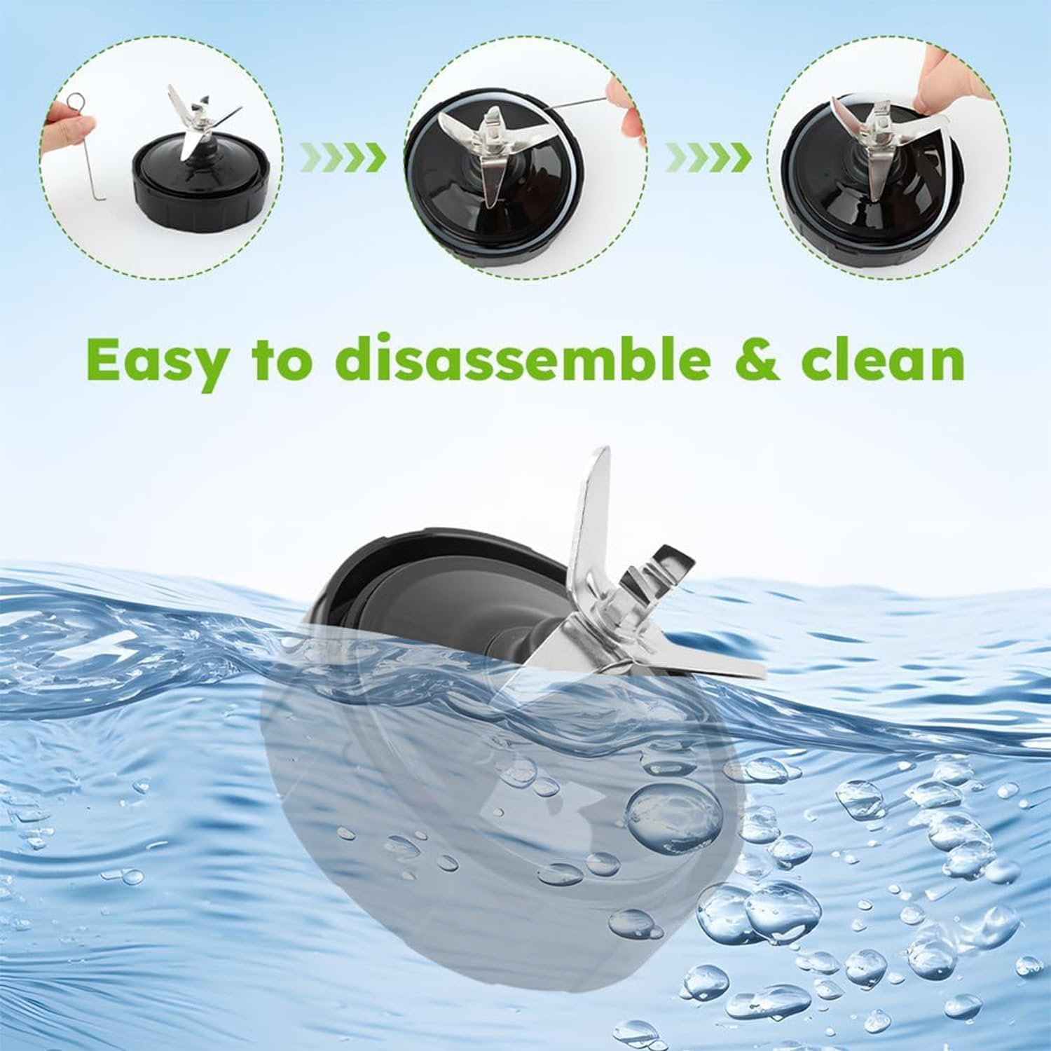 Replacement Extractor Blade for Ninja Blender Parts,7 Fins Male Blender Blade,Compatible with Nutri Ninja Auto IQ BL480-30 BL482-30 BL492 BL640 BL642 CT682SP BL680 BL682 image number 5