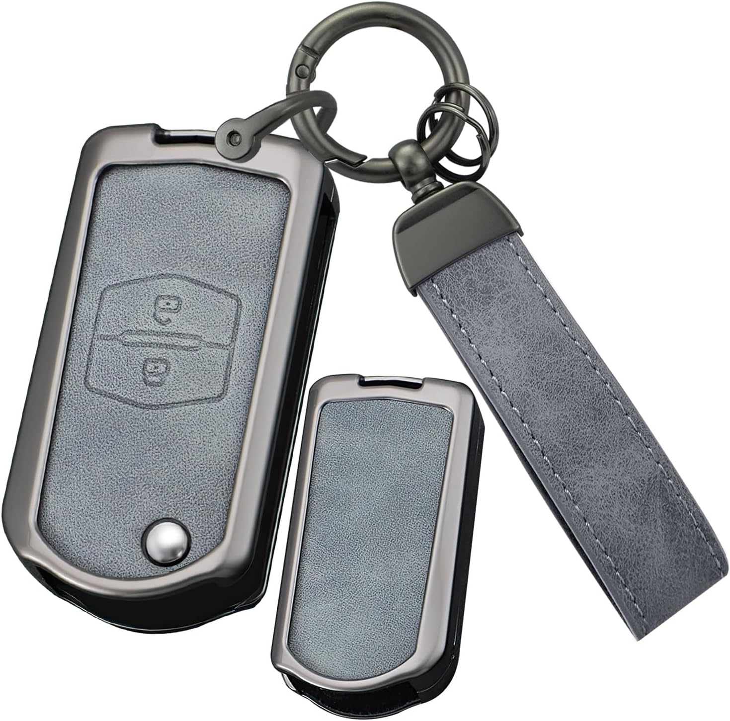 Ontto Zinc Alloy Car Key Case Cover Fit for Mazda Demio 2 3 5 6 2003-2013 M3 M5 M6 CX-5 CX7 CX9 RX8 MX5 MPV Smart Key Holder Flip Case Shell Keychain Keyring Accessories 2 Buttons C3 - A-(2 Buttons) L-Keychain image number 7