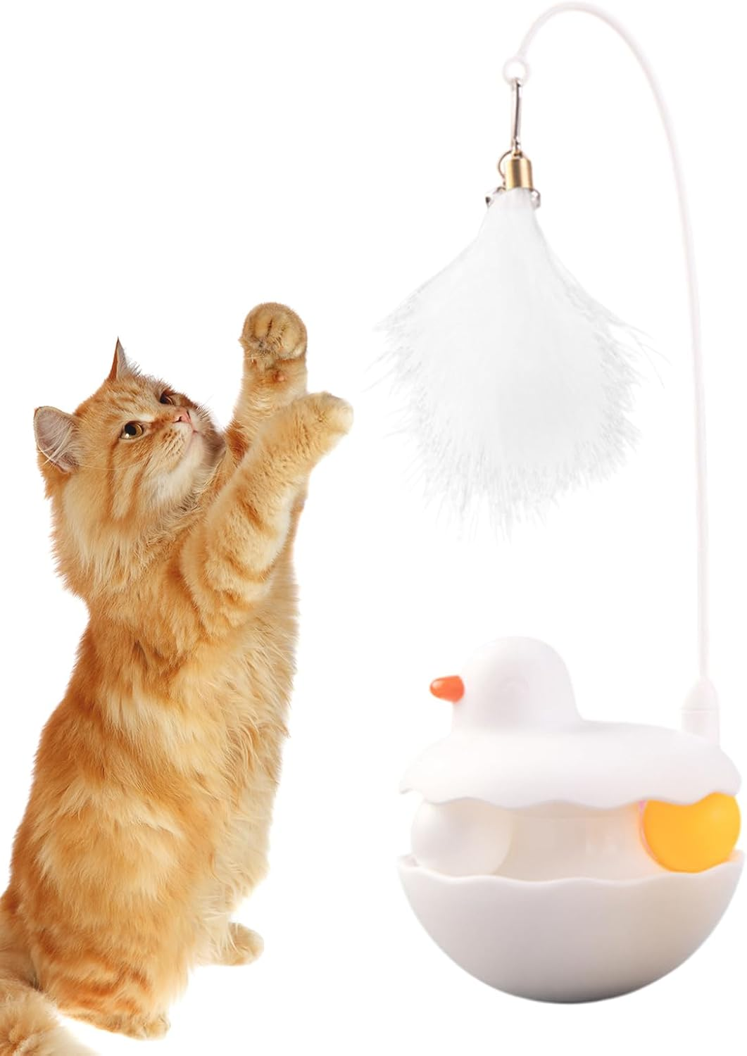 Cat Toys | Fun Interactive Cat Toys for Indoor | Stick Game in Duck Shape for Kitten Easter Birthday Outdoor Play Activities image number 2