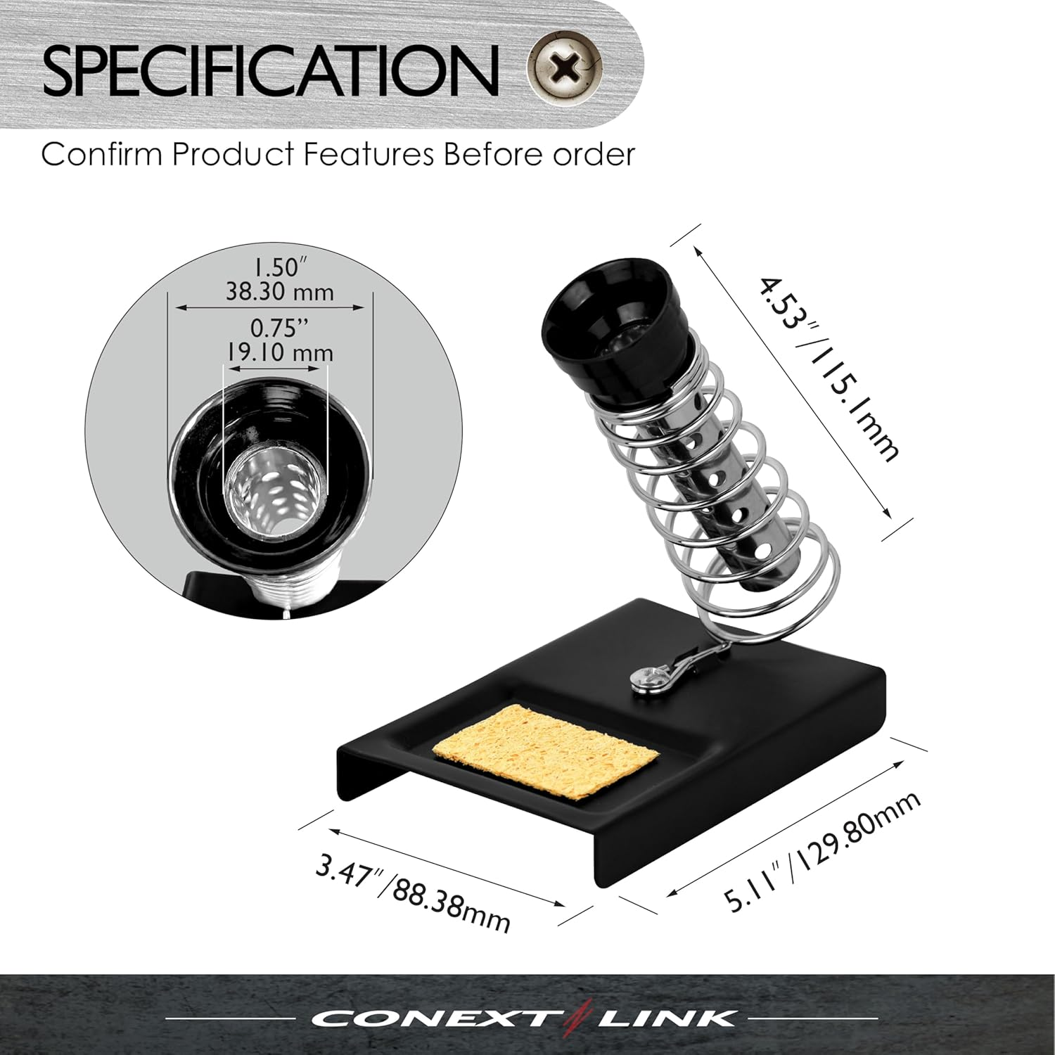 Conext Link 1Pc Soldering Iron Stand Spring Holder Support Station Solder Gun Sponge Metal （87075） image number 2