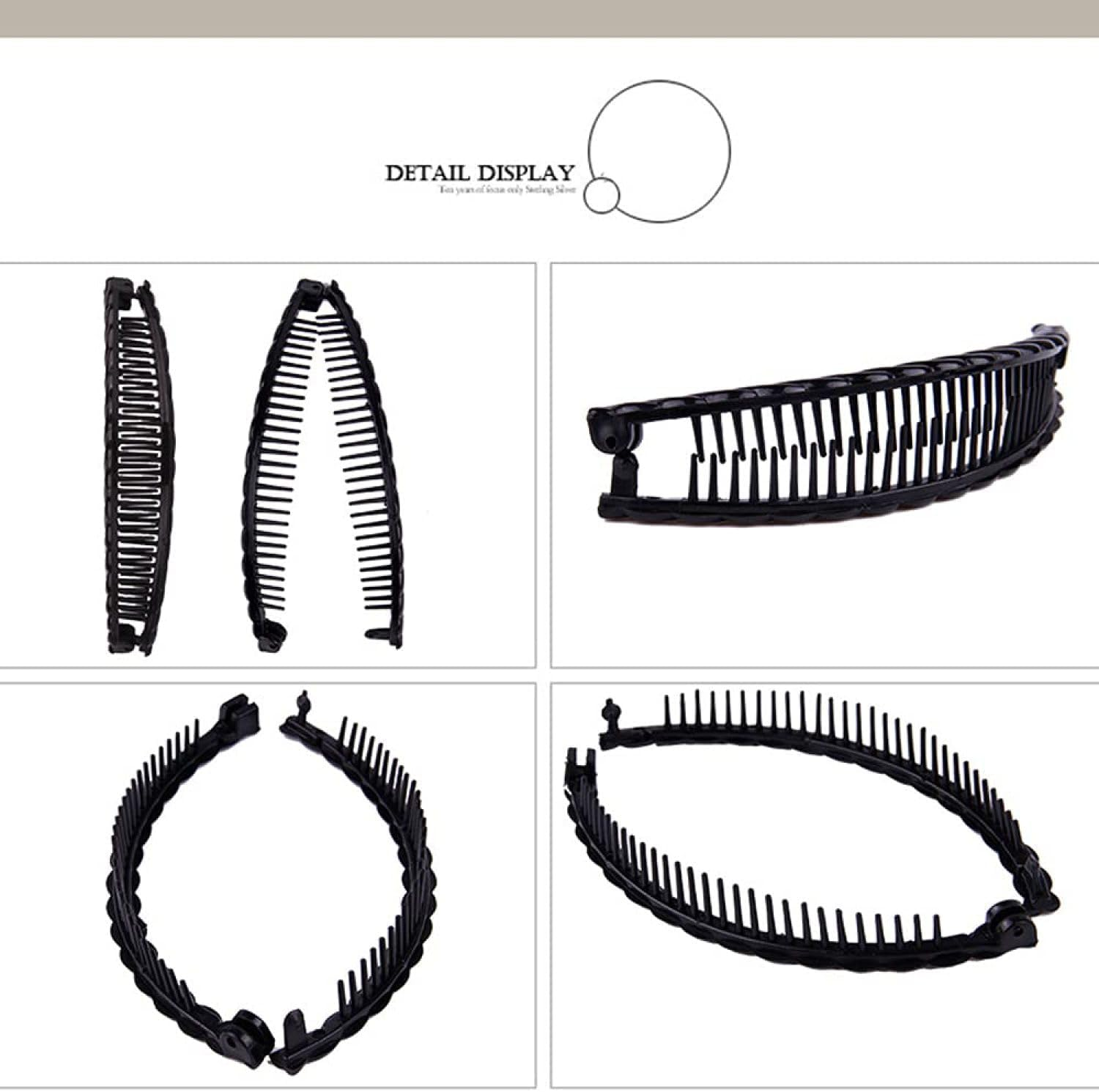 Labymos 4Pcs Banana Hair Clips Vintage Clincher Combs Tool for Thick Curly Hair Accessories Fishtail Hair Clip Combs Banana Clip Set for Women Girls image number 4