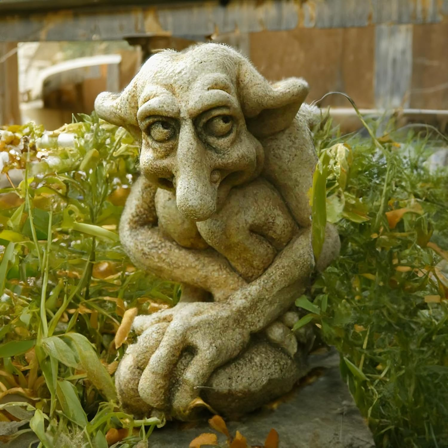 Troll Statues Home Decor, Gargoyle Statues, Cast Stone Trolls, Gothic Sculpture Home Garden Art Decorations, Exquisite Stone Statues for Indoor Outdoor