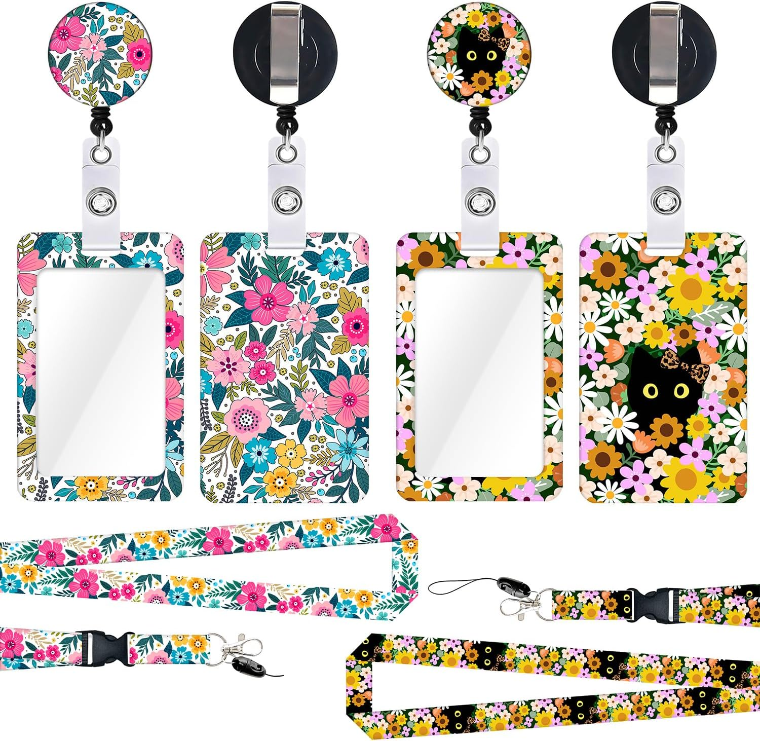 Zurligi 2 Pcs ID Card Holder with Detachable Lanyard, Retractable Badge Reel, Ideal for Office Workers, Students, Teachers, Nurses & Healthcare Professionals, Ideal for ID Badges, Keys image number 6