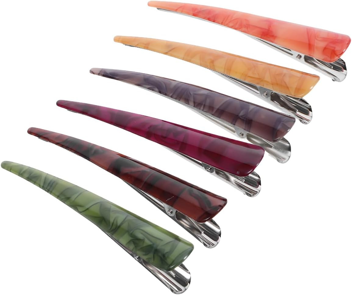 6Pcs Hair Clips Strong Feather Hair Clip Acrylic Hair Clips (Assorted Colour 2)