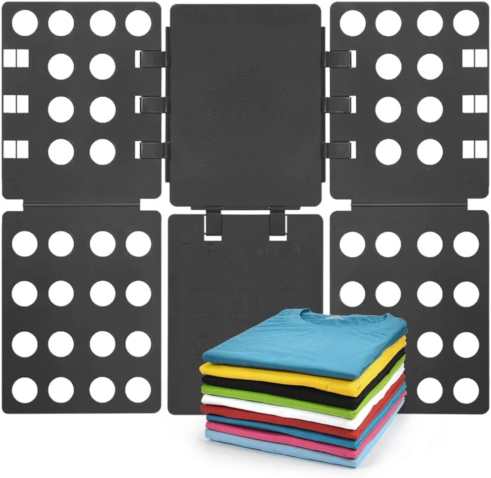 Shirt Folder Clothes Folding Board Laundry Room T Shirt Adjustable PP Plastic Folding Board Easy to Fold Clothes, Black image number 4