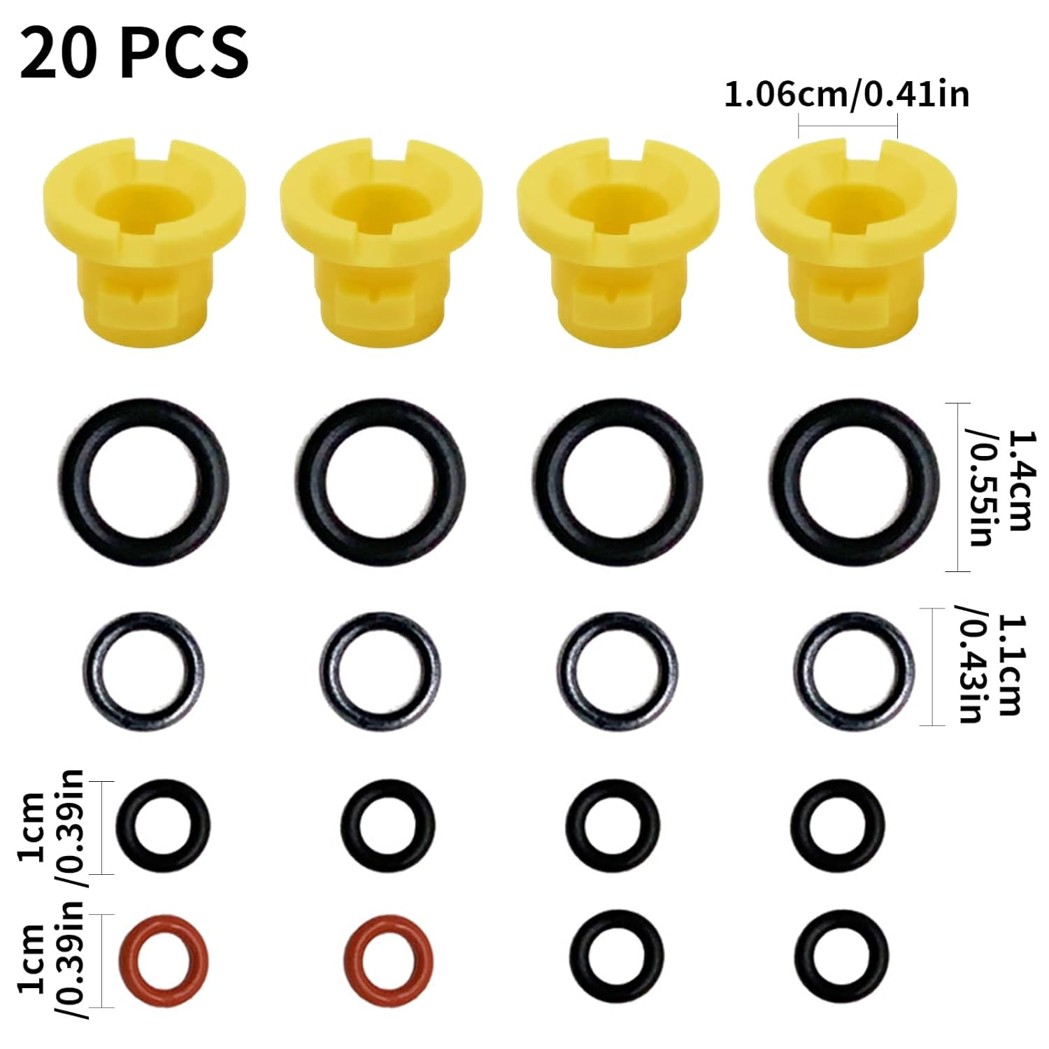 Zalizr 20 Pcs O-Ring Set Compatible with Karcher K2 K3 K4 K5 K6 K7 Lance Hose Nozzle, Rubber Seal Replacement for 2.640-729.0, Pressure Washer Spare Accessories image number 1