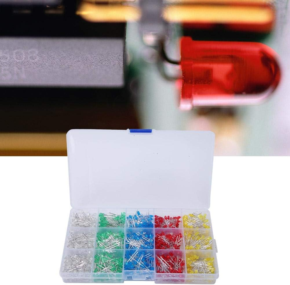 1000Pcs 3Mm LED Light Emitting Diode LED Light Emitting Diode Assorted Kit Red/Yellow/Blue/Green/White Color with Storage Box image number 6
