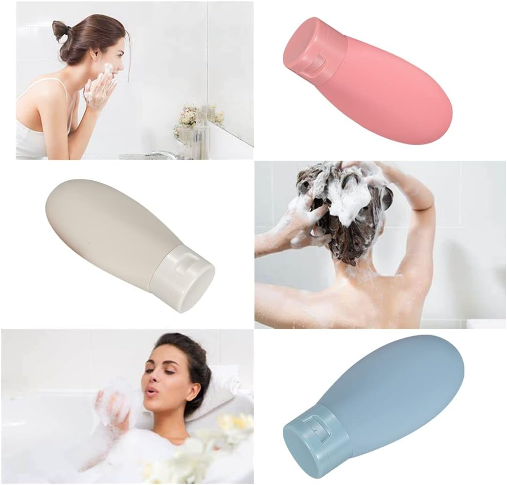 3 Pcs Travel Bottles Set,60Ml Travel Bottles & Containers,Small Mini Empty Plastic Squeeze Bottles for Travel Toiletries,Shampoo and Conditioner with Storage Bag