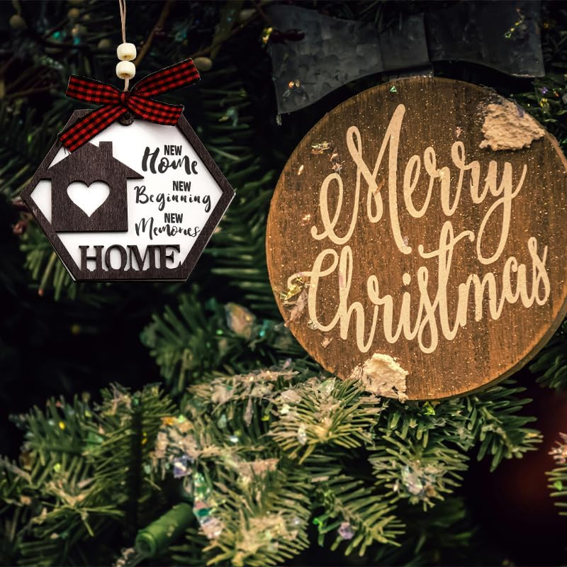 House Warming Gifts New Home Ornament for Women Men Friends Coworker Family New Home Gifts for Home Decor Gifts for Housewarming Wooden Hanging Ornaments image number 1