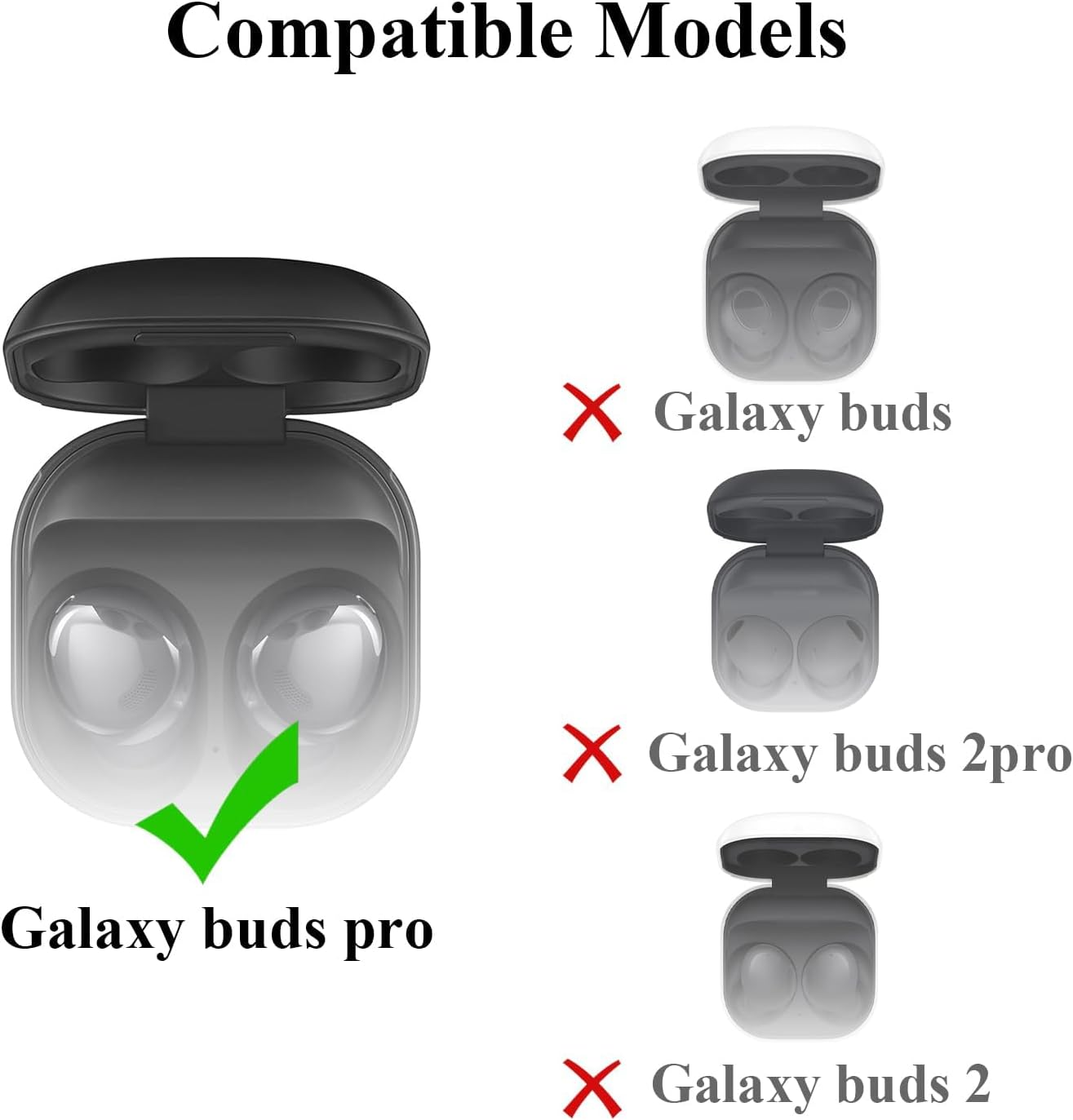 Adhiper Silicone Eartips Replacement Buds Pro Earbuds Earmuffs Compatible for Samsung Galaxy Buds Pro Earplugs-Fit in the Charging Case, Noise-Reducing Non-Slip Silicone Earplugs with Filter (Black) image number 2