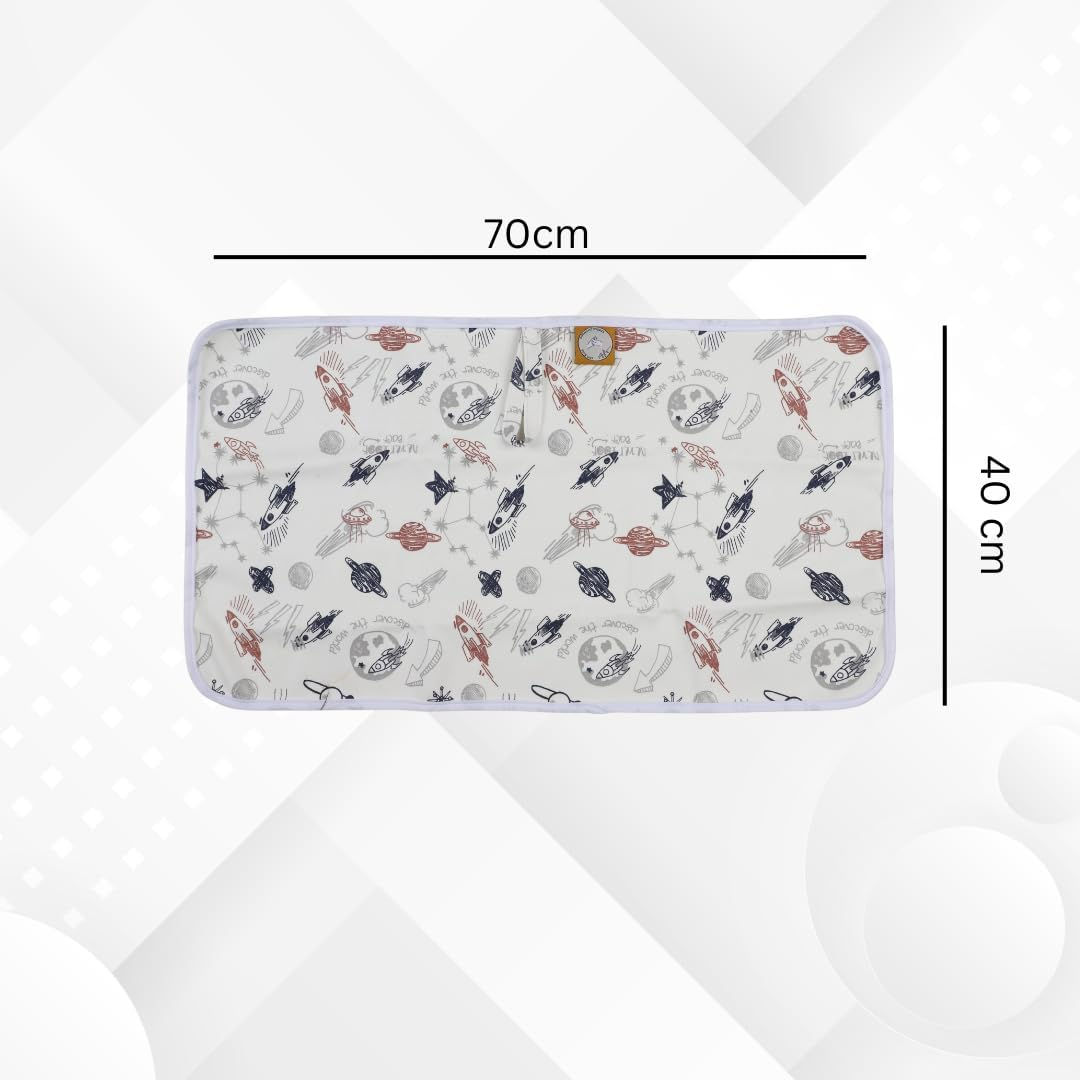 Set of 2 Baby Diaper Changing Pads (70X40 Cm) Portable and Reusable Changing Mats Newborn and Baby Underpad Mattress Protector for Baby Change Station and Travel 3 Layers Soft Cotton Waterproof PUL and Bamboo image number 4