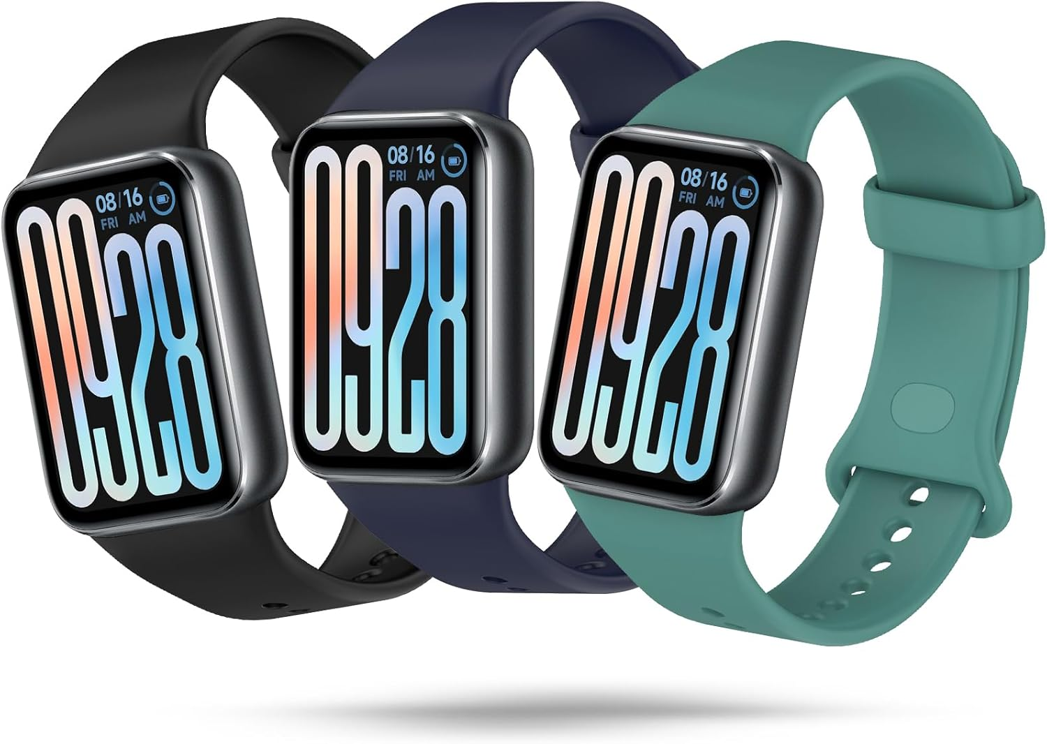 Xisair 3 Silicone Wristbands Compatible with Xiaomi Smart Band 9 Pro and Xiaomi Smart Band 8 Pro Sports Wristband, Silicone, Breathable, Soft and Comfortable Replacement Bands Suitable for Miband 9