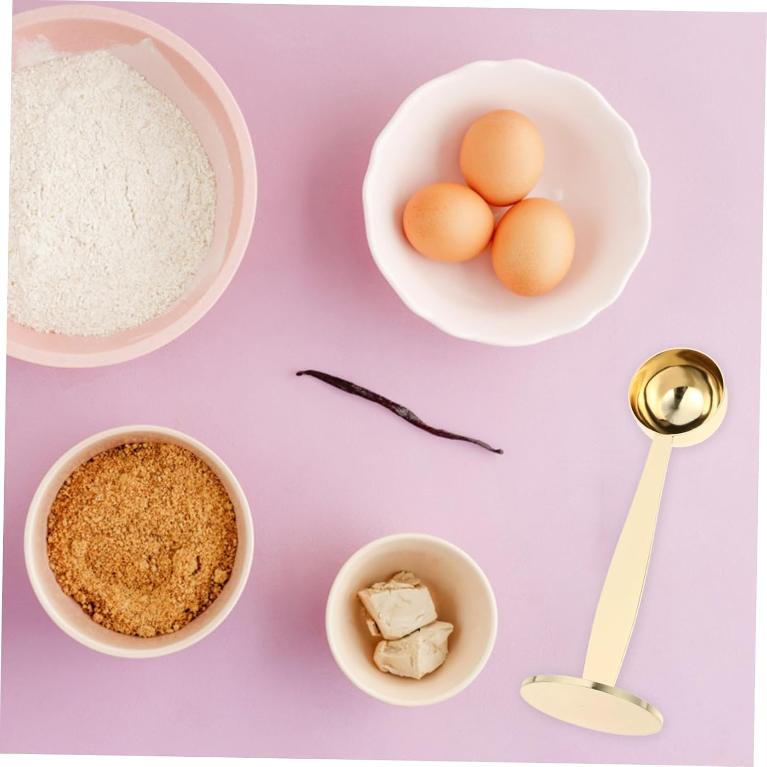 COMPUKAS 2Pcs Stainless Steel Coffee Spoon Measuring Cup Powder Press Scoop Espresso Tamper Tool for Tamping Measuring Use Coffee Beans Powder