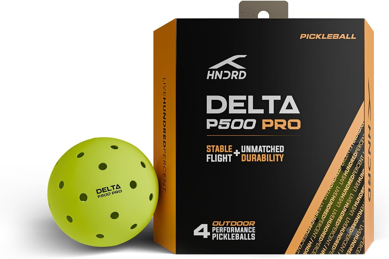 Hundred Delta Pro Pickleball B&auml;lle | Von USA Pickleball Zugelassen | Lochdesign | Turnierball