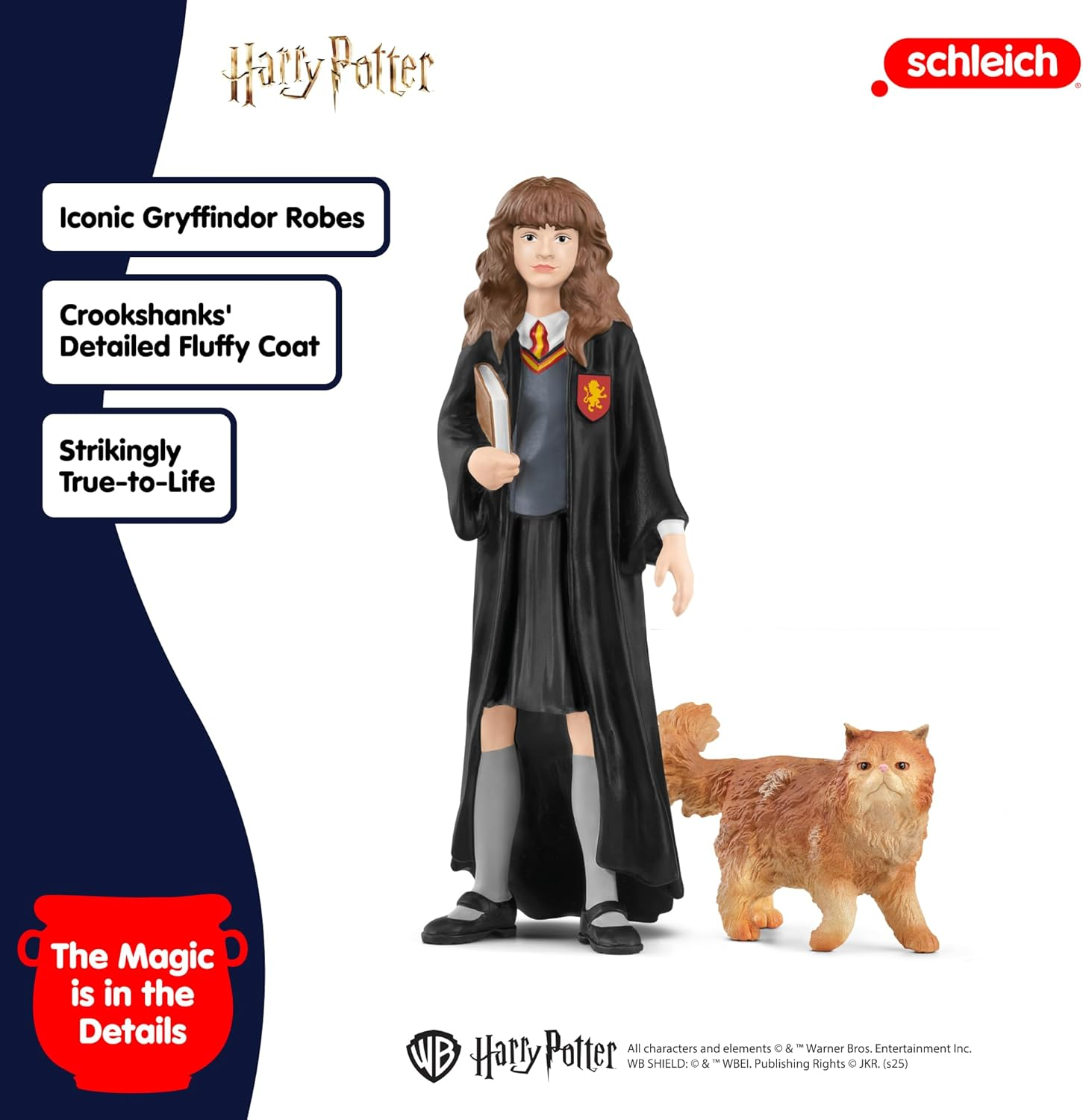 Schleich Harry Potter - Hermonie and Crookshanks Cat Figurines - 2 PC Harry Potter Set - Wizarding World Collectible Figures for Kids and Adults - Toys for Ages 6+ | 42635 - Multicolor image number 6