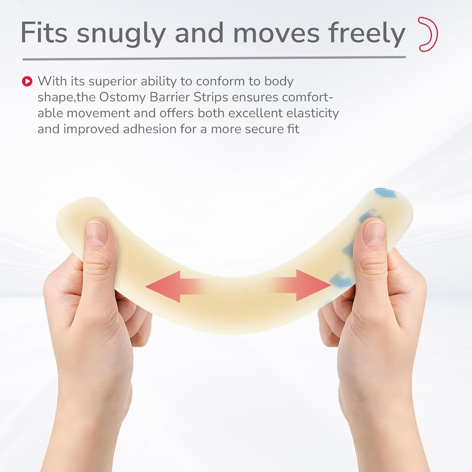 DERAYMI 20 PCS Ostomy Barrier Strips, 2 MM Thickness Elastic Colostomy Tape to Stop Leaks, Latex-Free Medical Grade Hydrocolloid Skin Flange Extenders Stoma for Colostomy Ileostomy Bags Pouches image number 3