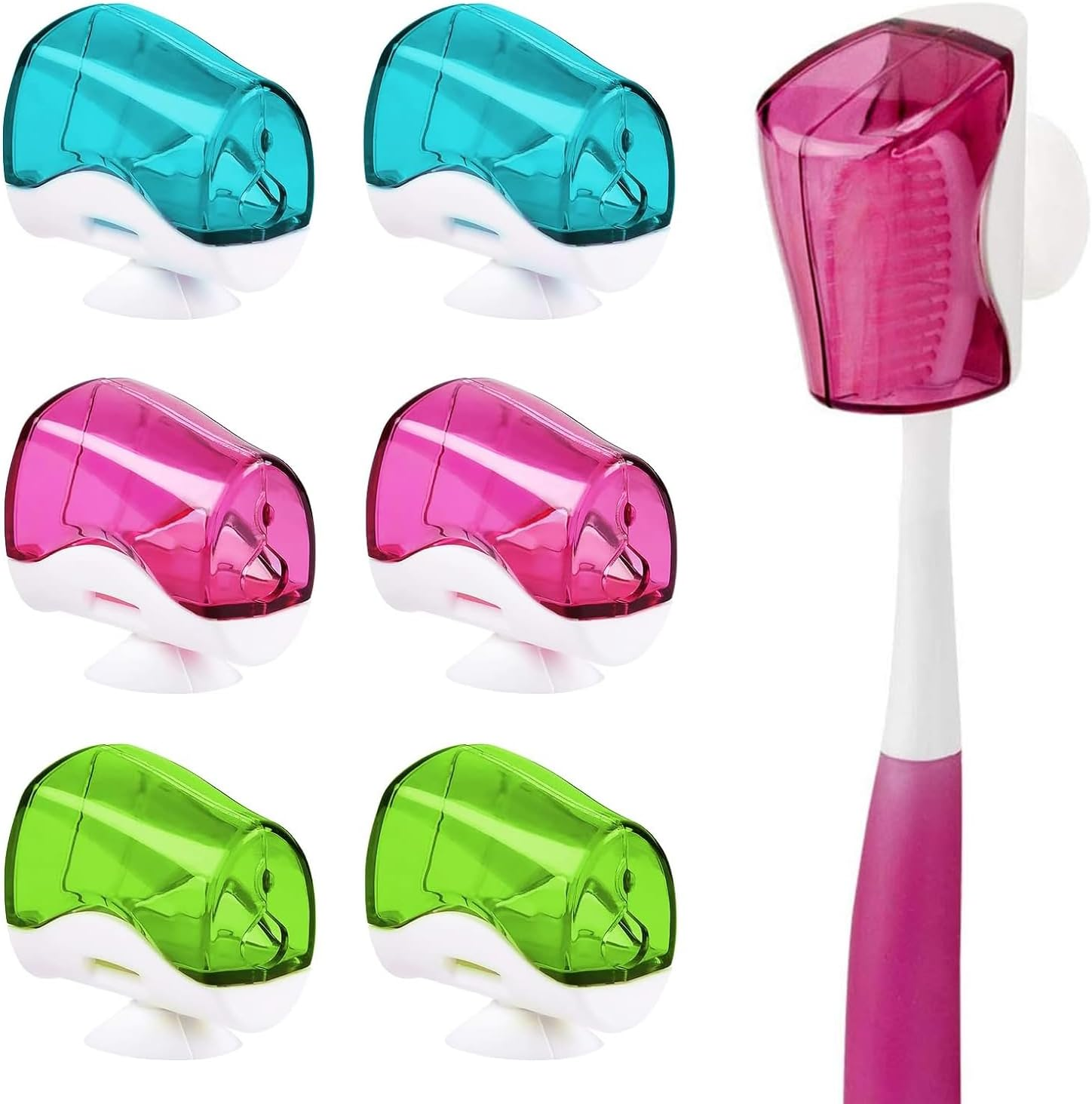 Toothbrush Holder with Suction Cup, Wall Mounted Cover Case, Portable Travel Holder for Home, Outdoor & Camping (3PCS) image number 4