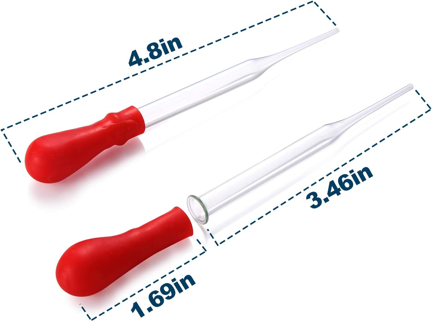 Young4Us Glass Beakers, Pack of 6 Low Form Glass Measuring & Glass Droppers Set, 3 Graduated Griffin Beakers in 3 Sizes with Scales, 250Ml, 100Ml, 50Ml, 3 Glass Droppers without Scales (3Ml per Drop) image number 4