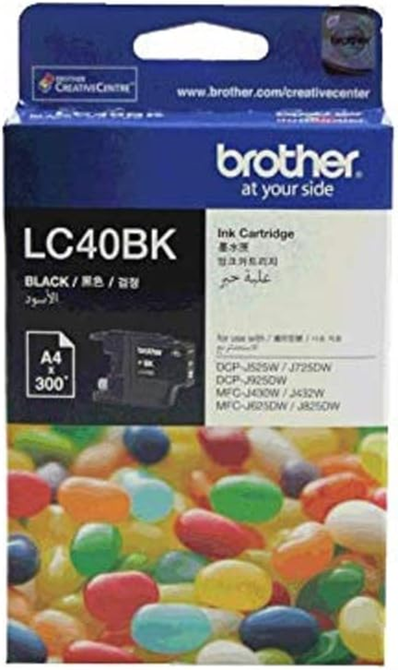 Brother Genuine LC40 Colour Pack, Inc: 1X Cyan, 1X Magenta, 1X Yellow, up to 300 Pages (LC-40CL3PK) for Use With: DCP-J525W, DCP-J725DW, DCP-J925DW, MFC-J430W, MFC-J432W, MFC-J625DW, MFC-J825DW