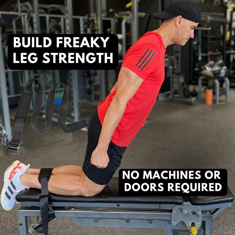 WEZCHUGHAOL Resistance Band Hamstring Curl Strap, Home Fitness Exercise Band, Adjustable Hamstring Roll Strap Assisted Sports Equipment for Leg Strength, Workout Resistance image number 4