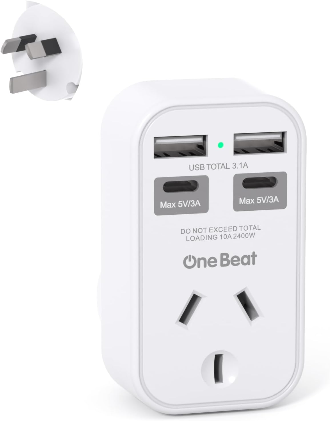 Power Board, Power Strip with 4 USB Ports (2 USB C), No Cord Extension Cord, Travel Power Plug, Travel Adapter, USB C Wall Plug, Cruise Essentials for Home, Office, Bedroom, Travel Accessories(Type I) image number 3