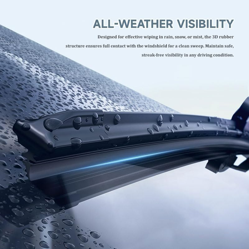 4 Pcs Universal Wiper Blade Refill, 6X10.6Mm Silicone Rubber Refill Compatible with Frameless Wiper Blades, 70Cm Adjustable Length for Car, SUV, Truck image number 2