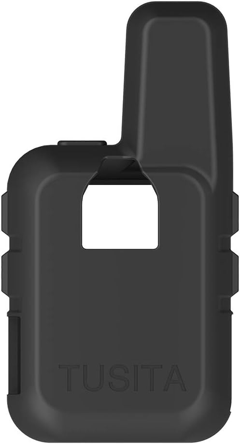 TUSITA Case with Screen Protector for Garmin Inreach Mini GPS - Silicone Protective Cover Skin - Handheld Satellite Communicator Accessories (Black)