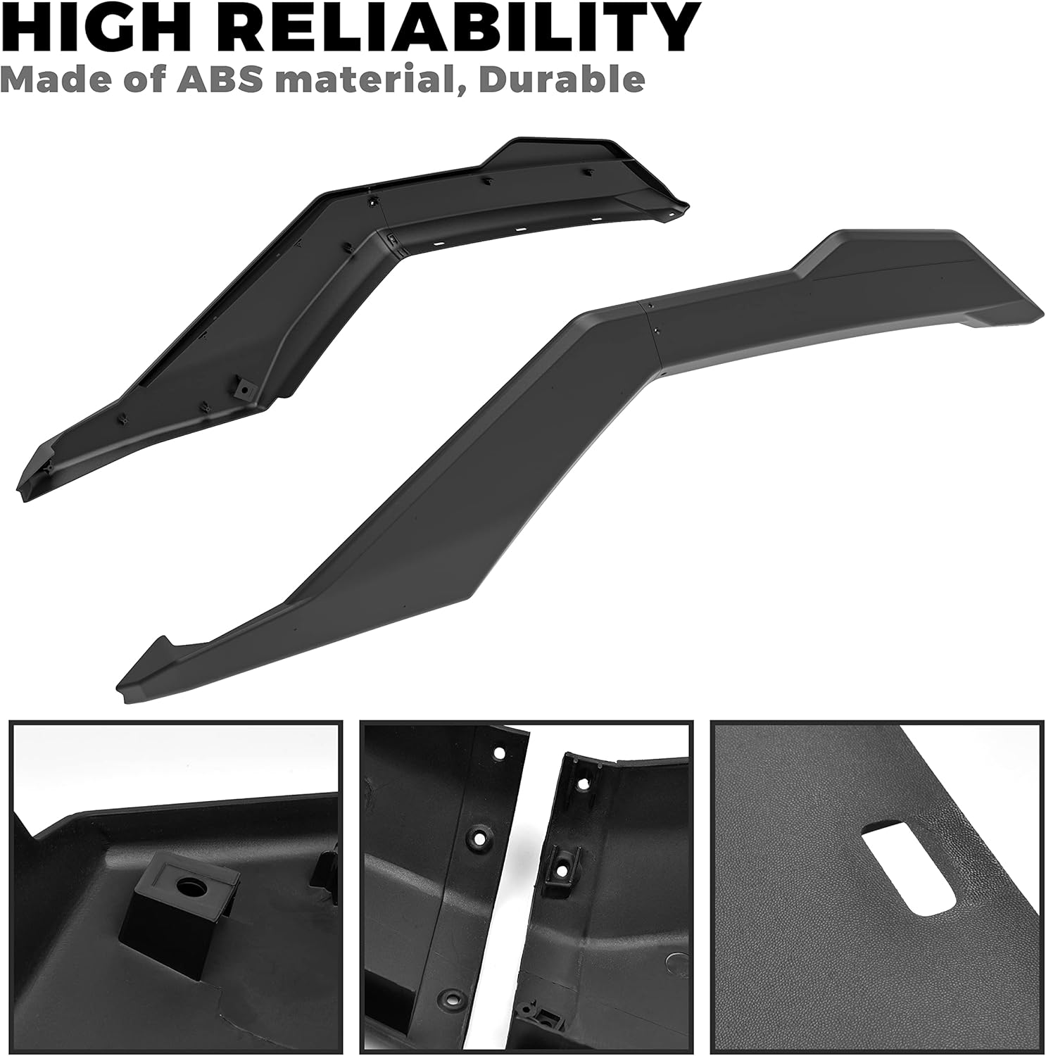 SAUTVS Left & Right Fender Deflector for Can-Am X3 MAX, Black Plastic Rear Fender Deflector Kit for Can Am Maverick X3 XDS XRS MAX Turbo R 2017-2023 Accessories (2PCS, Replace #705009511, 705009512) image number 3