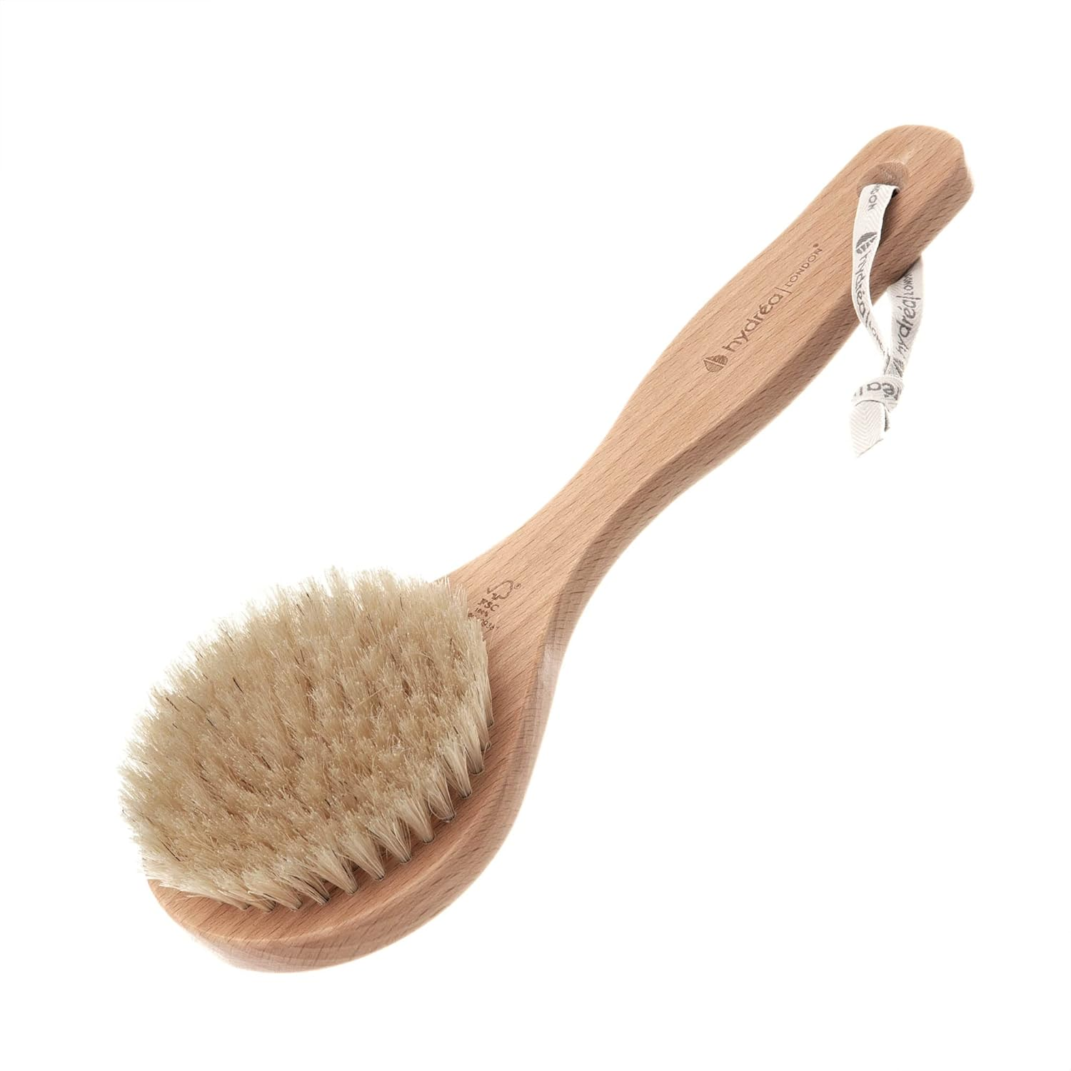 Hydrea London Dry Body Brush &ndash; Premium Exfoliating Dry Skin Brush Cactus Bristle, Vegan Dry Brush Cellulite Remover, Exfoliating Body Scrubber for Lymphatic Drainage, FSC&reg; Certified Beechwood