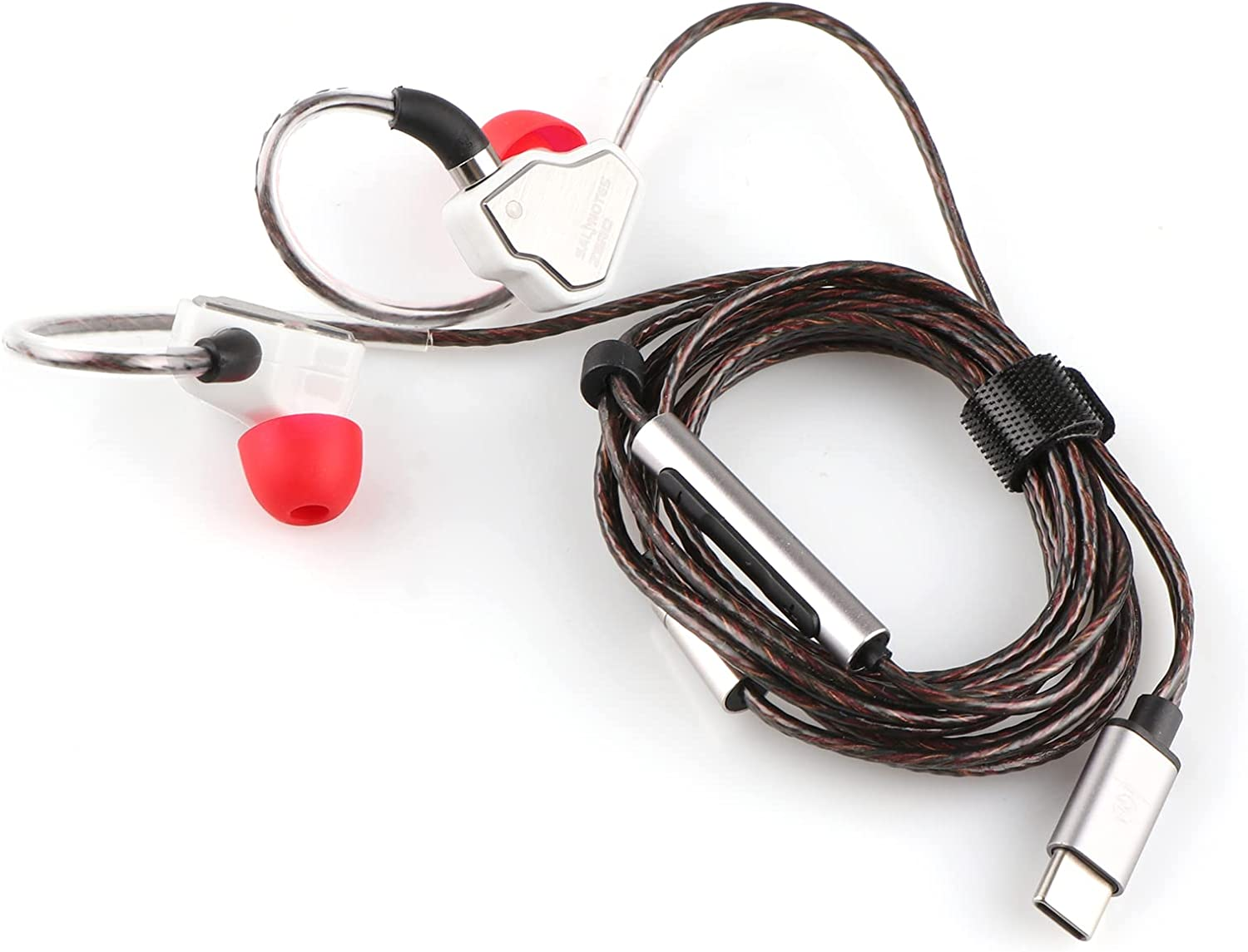 Linsoul 7Hz Salnotes Zero Hifi 10Mm Dynamic Driver In-Ear Earphone Microphone IEM with Metal Composite Diaphragm Stainless Steel Faceplate Detachable 2Pin OFC Cable (White, with Mic, Type C) image number 2