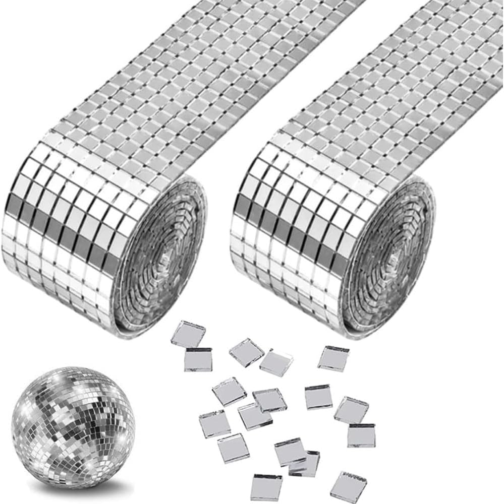 Mosaic Tiles, 3200 Pcs 5 X 5 Mm Self Adhesive Disco Tiles, Square Mirror Mosaic Stickers Decals for Interior Decoration, DIY Crafts, Home Decoration, Card Making, Art Collage and Disco Ball Projects &hellip;