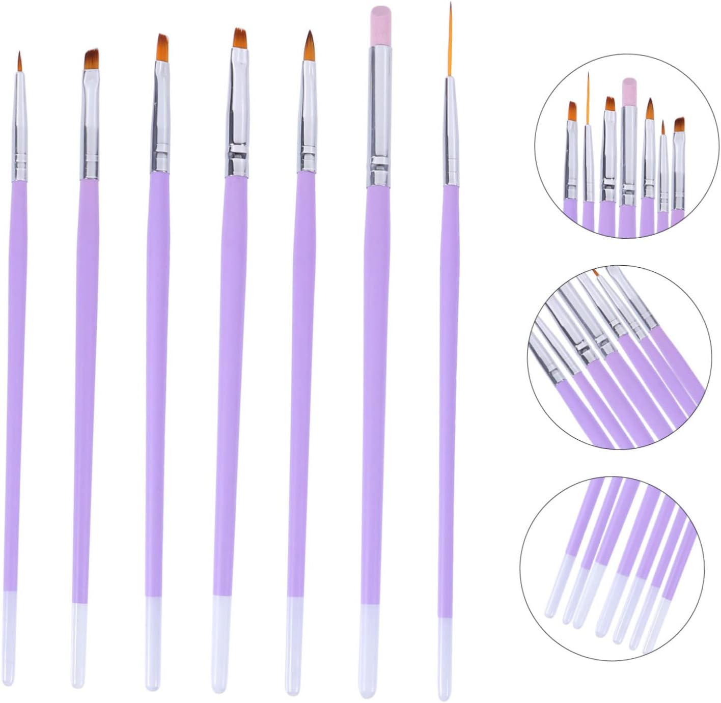 LOORGVEL 7Pcs Nail Art Brush Tool up Brush Line Drawing Pen for Nail Art Manicure image number 6