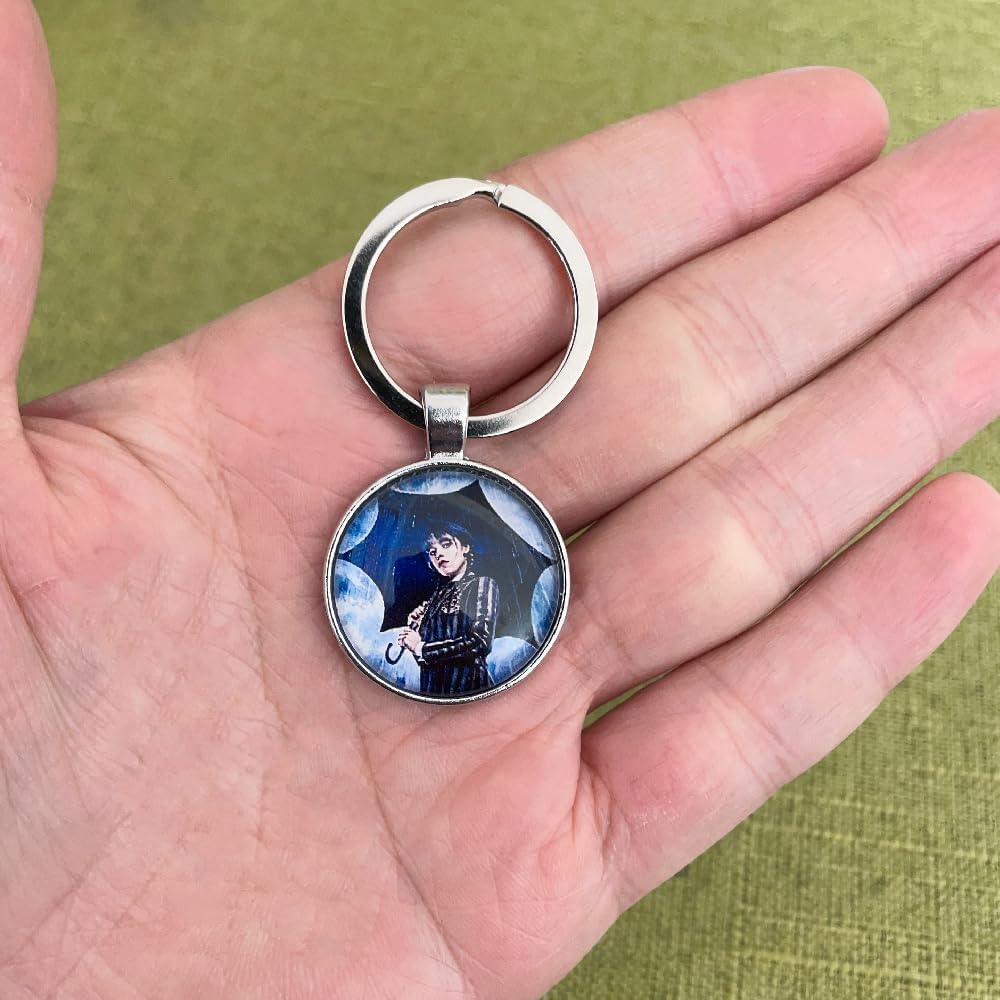 AII Lover 3Pcs Wednesday Backpack Keychain,16.5In Lightweight 3D Print Large Capacity Bookbag Travel Outdoor Camping Daypack School Bag. image number 5