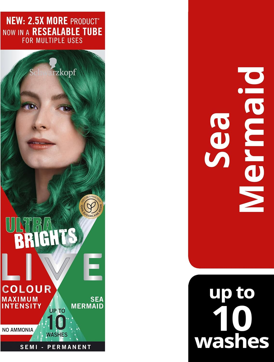 Schwarzkopf LIVE Ultra Brights Semi Permanent Hair Colour, Sea Mermaid, 25 Ml image number 2
