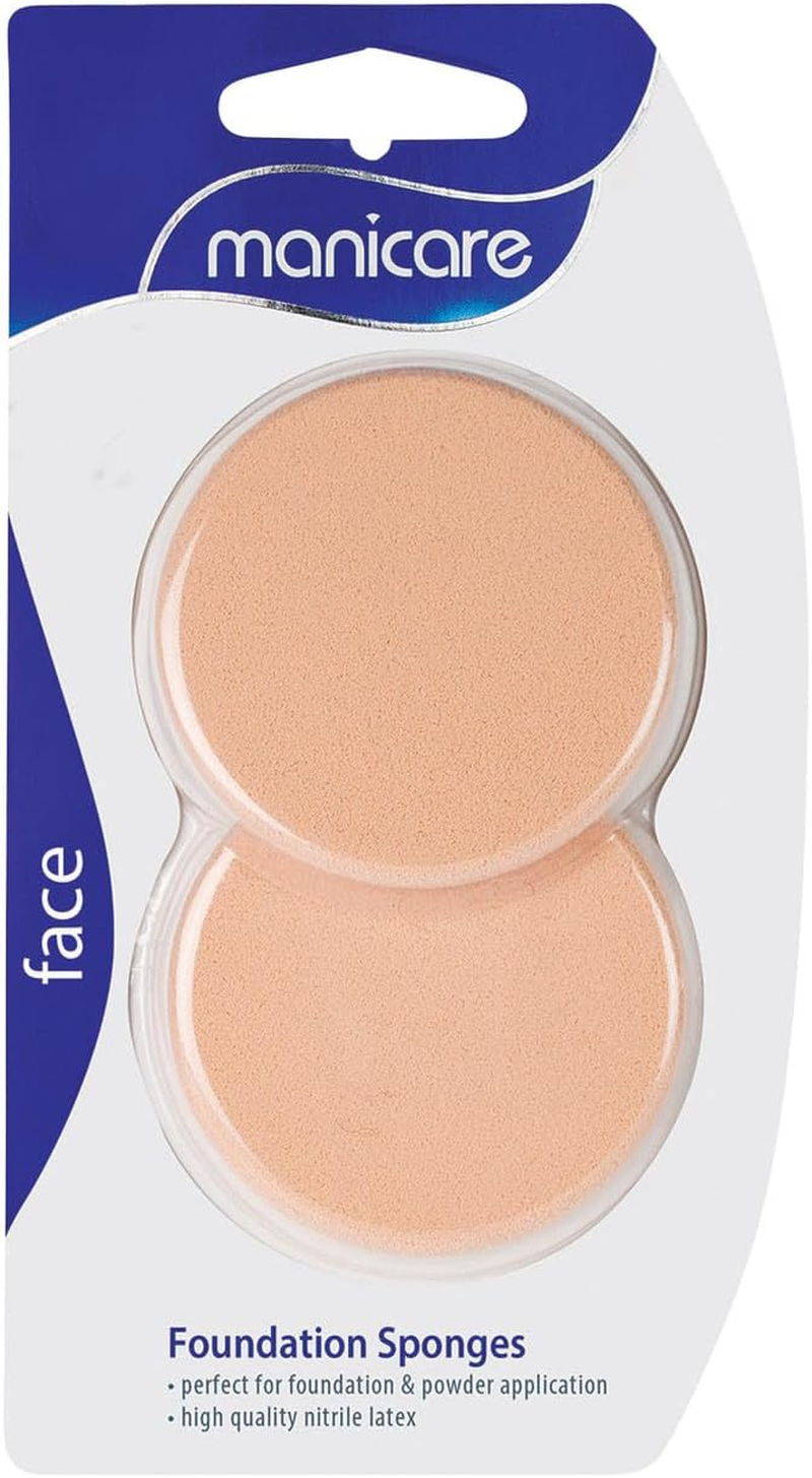 Manicare round Foundation Sponge, Beige (Pack of 2) image number 1