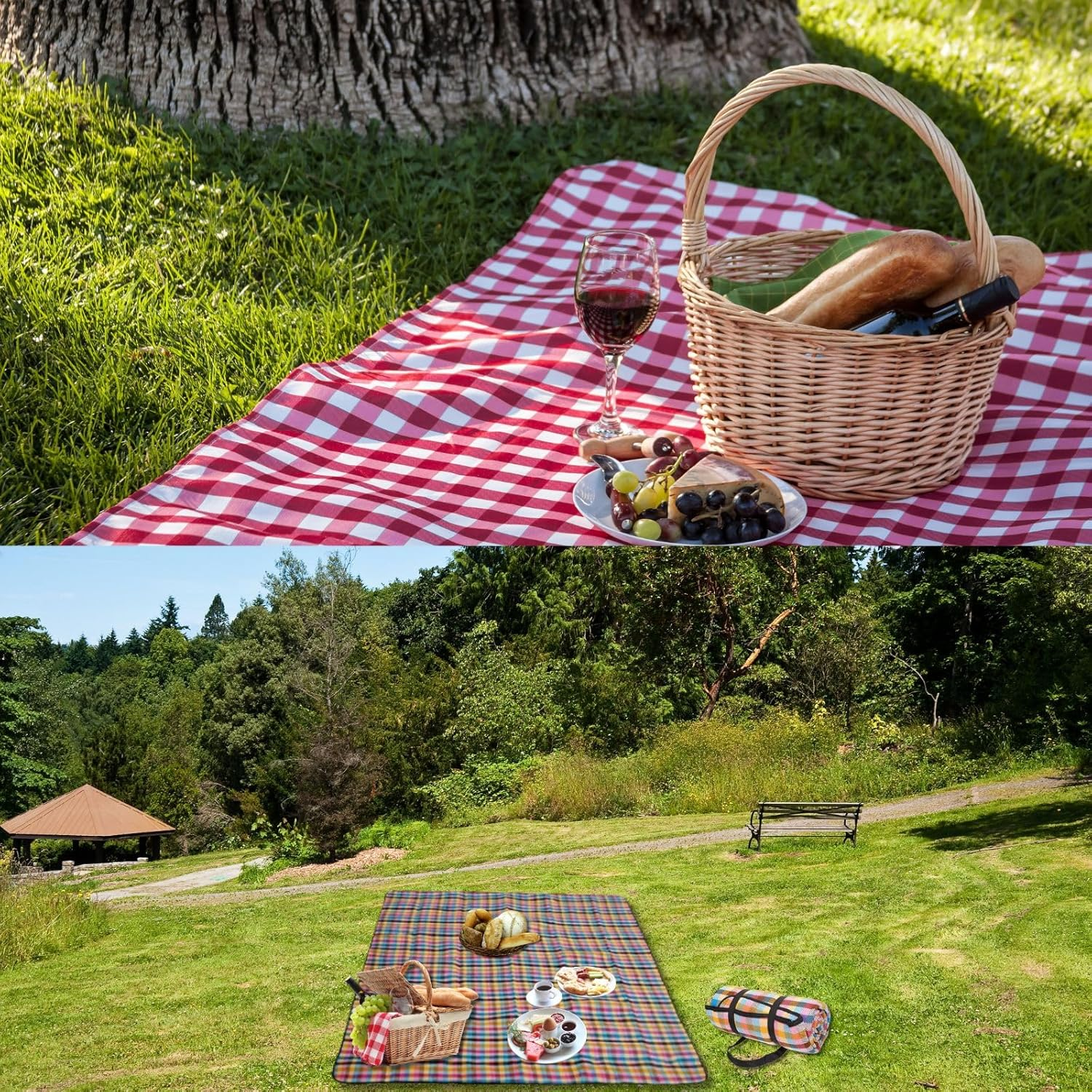 Poemtian Picnic Blanket, Waterproof Foldable Picnic Blanket, Large 200X200Cm, Extra Large Picnic Blanket for Outdoor Fun image number 4