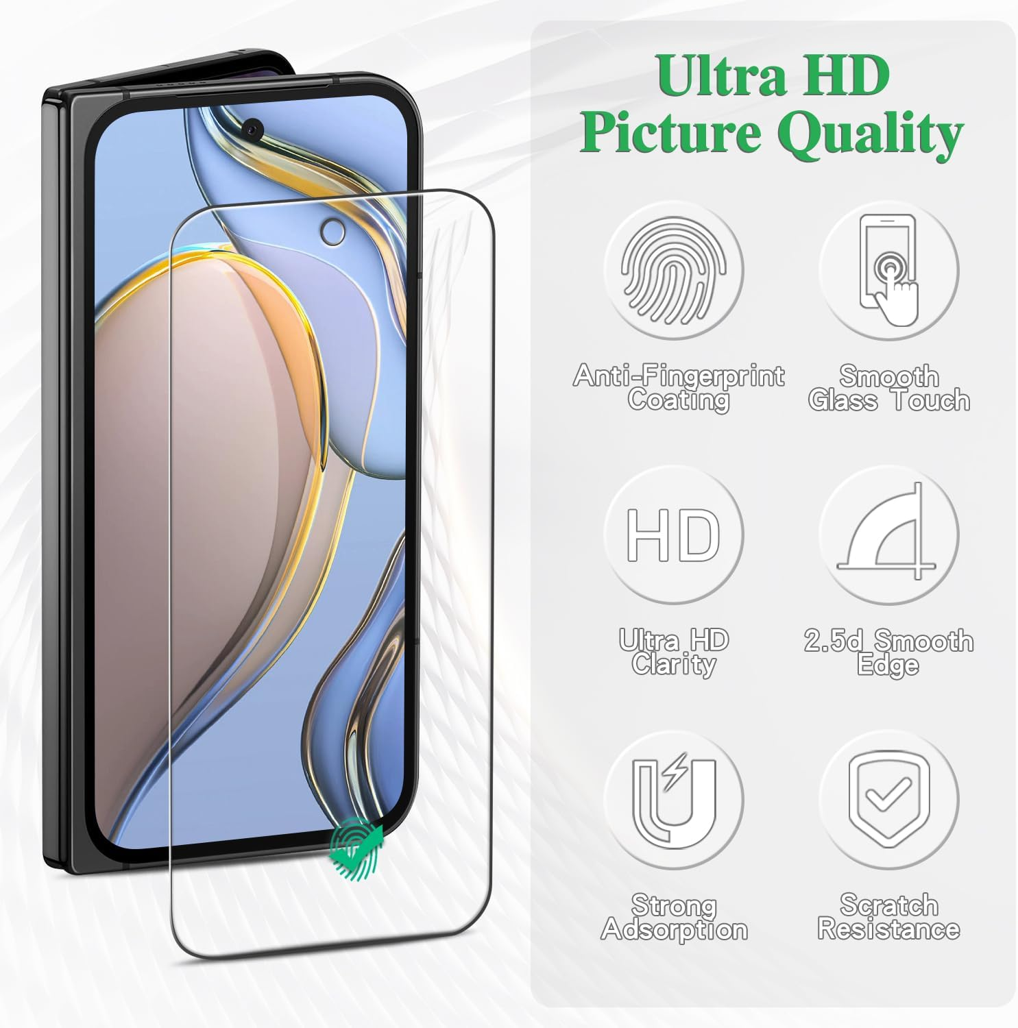 Pokolan 3 Pack Screen Protector for Google Pixel 9 Pro Fold Tempered Glass, 9H Hardness, Case Friendly, No Bubbles, anti Scratch, Ultra Resistant image number 5