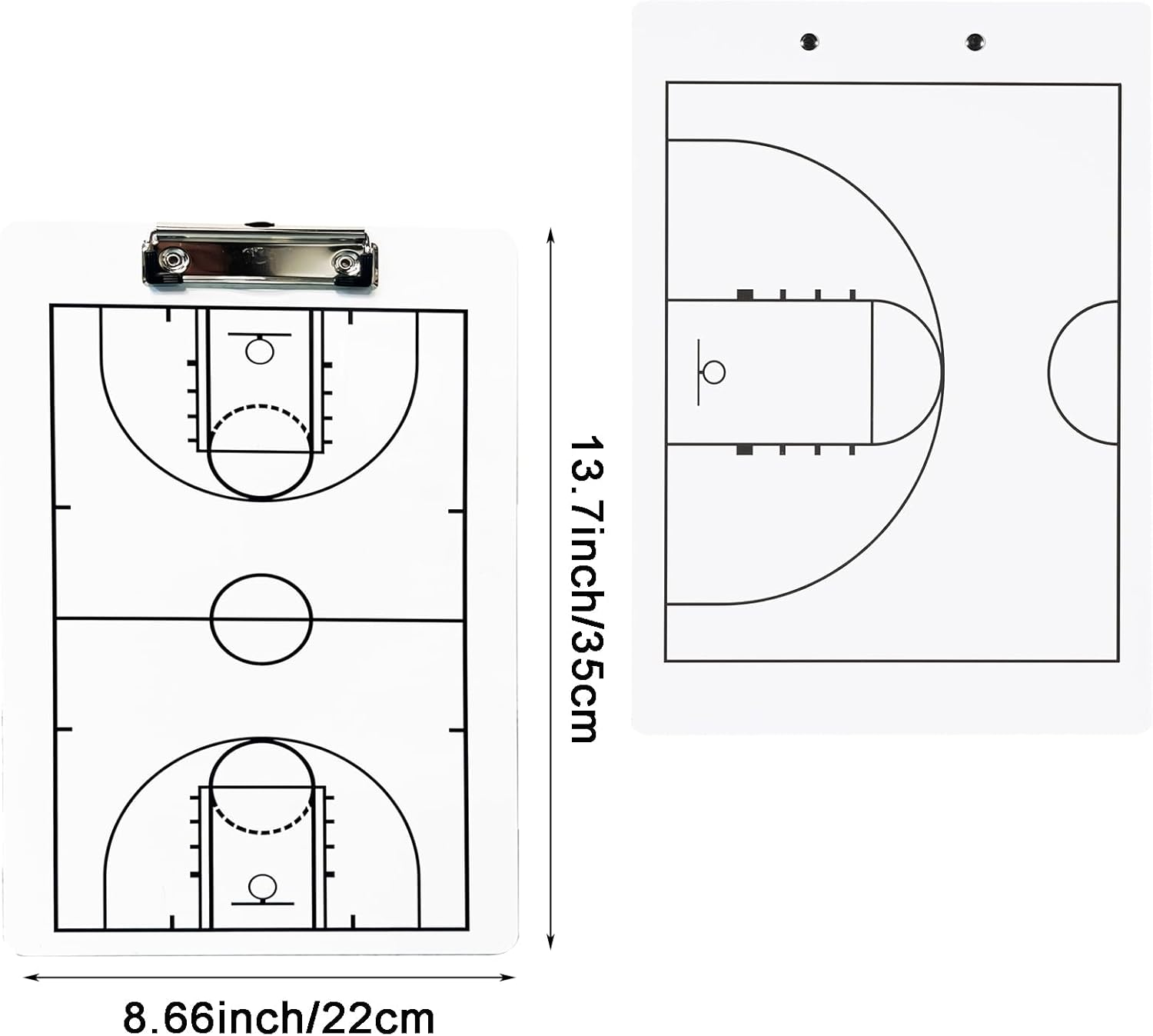 2 Pcs Basketball White Board for Coaches,13.7''&times;8.6''Basketball Dry Erase Board for Coaches,Basketball Clipboard for Coaches,Basketball Board for Coaches,Include 2 Whistles